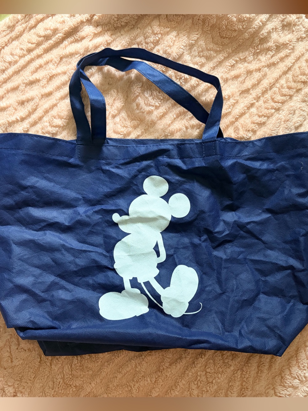 Disney Navy Reusable Tote Bag with Light Blue Mickey Accent